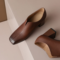 ★22秋冬新作★ 本革 シンプルなデザイン ヒールパンプス  レディース 3color　041w 3枚目の画像