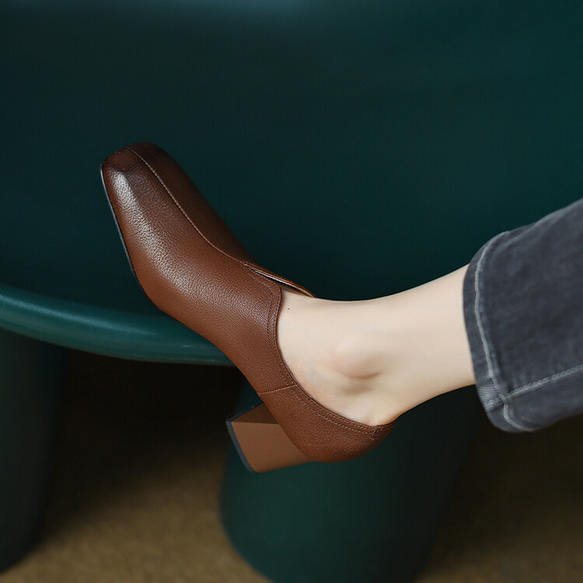 ★22秋冬新作★ 本革 シンプルなデザイン ヒールパンプス  レディース 3color　041w 17枚目の画像