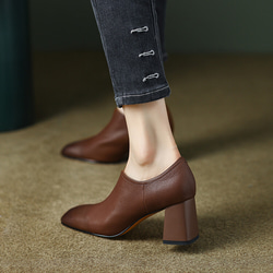 ★22秋冬新作★ 本革 シンプルなデザイン ヒールパンプス  レディース 3color　041w 15枚目の画像