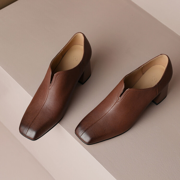 ★22秋冬新作★ 本革 シンプルなデザイン ヒールパンプス  レディース 3color　041w 2枚目の画像