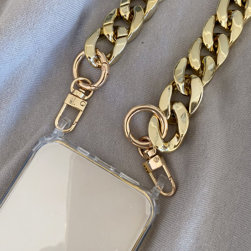 iPhoneショルダーストラップ ゴールド シルバー 超軽量ストラップ