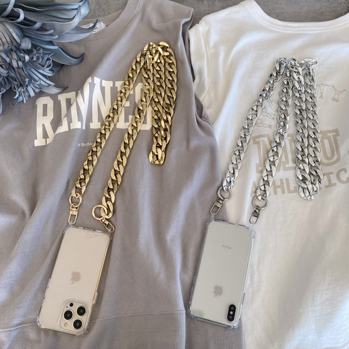 ファミリア familiar スマホショルダー ストラップ ゴールド