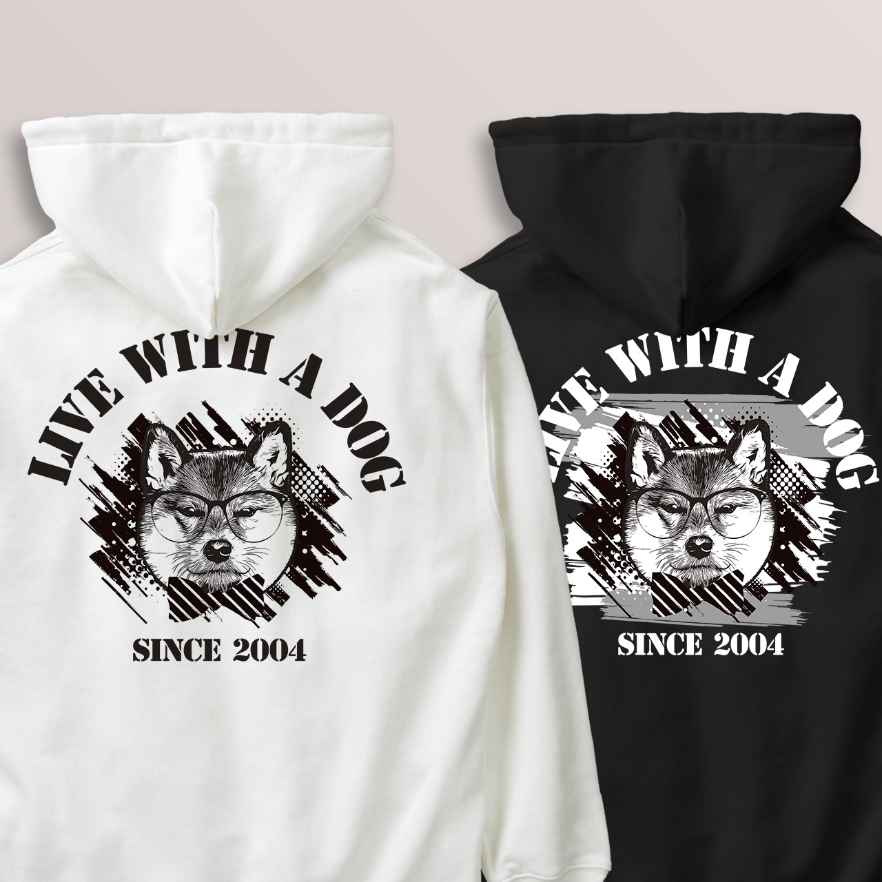 送料無料 柴犬のビンテージ風 定番ライトパーカー 100〜2XL