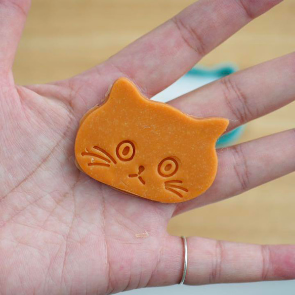 ★ミニサイズ★　ちび猫２つセット【お顔　小】3dプリンタークッキー型 5枚目の画像