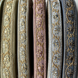 【50cm】インド刺繍リボン　パープル　チュール　GN455 11枚目の画像