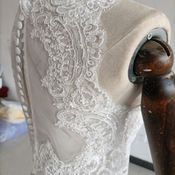 ウエディングドレス ボレロ ハイネック ノースリーブ　3D立体レース刺繍 花嫁/ウェディングドレス/結婚式/披露宴 8枚目の画像