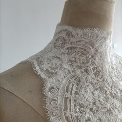 婚紗波萊羅高領無袖 3D 3D 蕾絲刺繡新娘/婚紗/婚禮/招待會 第5張的照片