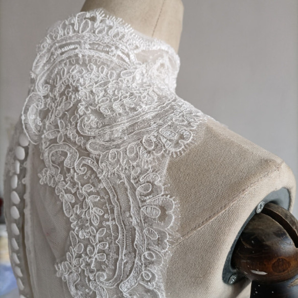 ウエディングドレス ボレロ ハイネック ノースリーブ　3D立体レース刺繍 花嫁/ウェディングドレス/結婚式/披露宴 11枚目の画像