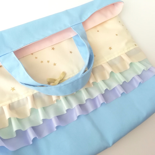 ゆめかわ 星柄 ストライプ オーダーページ レッスンバック 入園入学 お