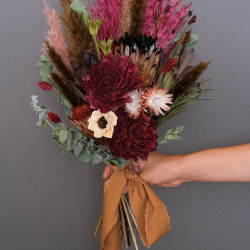 キングプロテアの秋色ブーケ&ブートニア♡