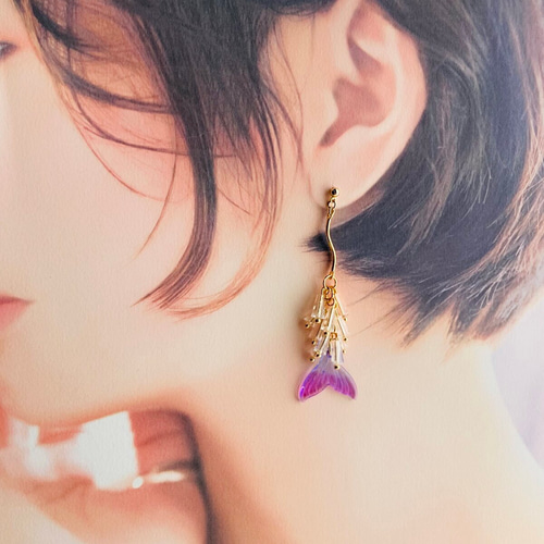 再販 夜の魔術部 人魚 シレーヌの鱗 ピアス イヤリング ピアス（フック