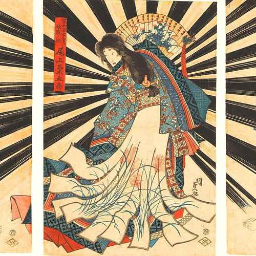 歌舞伎 ドライ Tシャツ 浮世絵 歌川国貞 三代目豊国 中村歌右衛門 尾上