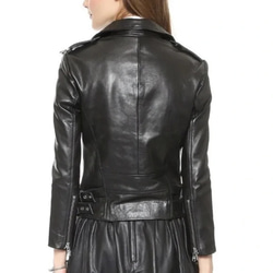 羊革・サイドベルト付きシープレザージャケット Sheep Leather Jacket with Side Belts 3枚目の画像