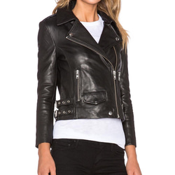 袖ファスナー付き羊革ライダージャケット Sheep Leather Jacket with