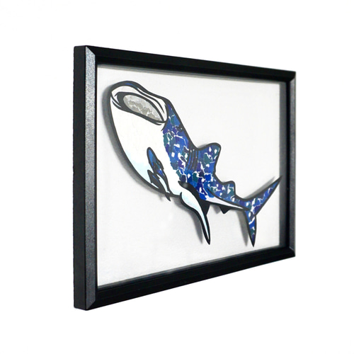 ちぎり絵×切り絵】原画アート 『jinbe-zame（ジンベエザメ）』 絵画 紙