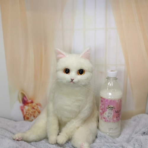羊毛フェルト　白猫 羊毛フェルト 白猫 羊毛フェルト めぐめぐ 通販 14041659