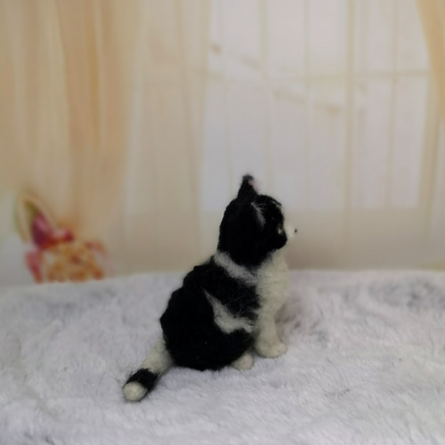 ☆羊毛フェルト白黒ねこ親子☆ 猫 ハンドメイド ねこ ネコ フェルト猫