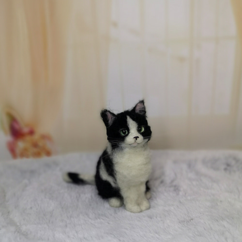 ☆羊毛フェルト白黒ねこ親子☆ 猫 ハンドメイド ねこ ネコ