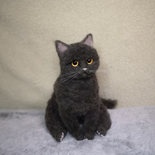 ☆羊毛フェルトグレーマンチカン☆ 猫 ハンドメイド ねこ ネコ