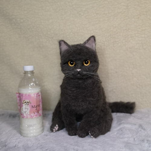 ☆羊毛フェルトグレーマンチカン☆ 猫 ハンドメイド ねこ ネコ