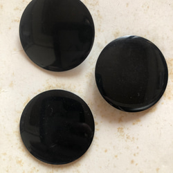 アンティーク ボタン 3個セット ビンテージ 昭和 レトロ 個性的 ハンドメイド素材 黒　ブラック　大ぶりポップ アクセ 1枚目の画像