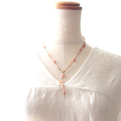 Spangled Necklace（オレンジムーンストーン） 3枚目の画像