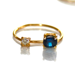 - beautifull precious - k18 Diamond & Sapphire Ring 1枚目の画像