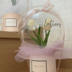 【Tulip box】White/Pink  Flower in Balloon 4枚目の画像