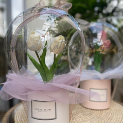 【Tulip box】White/Pink  Flower in Balloon 2枚目の画像