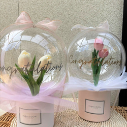 【Tulip box】White/Pink  Flower in Balloon 5枚目の画像