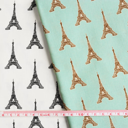 人気生地！『Maison de Fabric -PARIS-エッフェル塔　ライトブルー』～50cm単位でカット～ 2枚目の画像