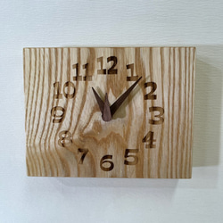 木の時計＜たも＞・置き時計・掛け時計tac-189　木製時計 1枚目の画像