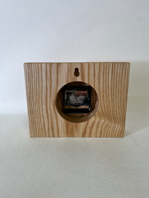 木の時計＜たも＞・置き時計・掛け時計tac-189　木製時計 5枚目の画像