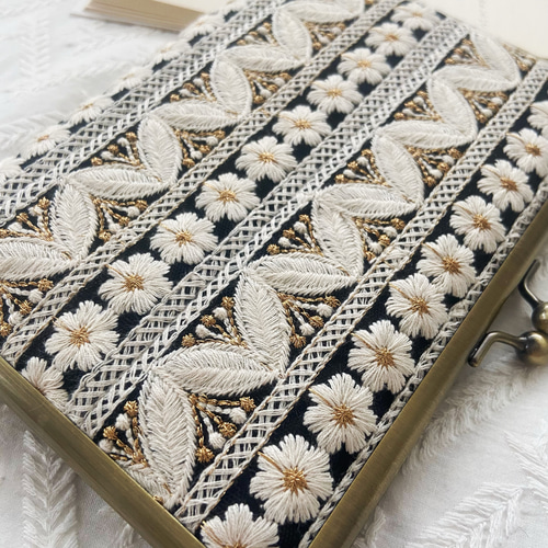 ポーリッシュポタリー 青 文庫本サイズ ブックカバー ハンドメイド 