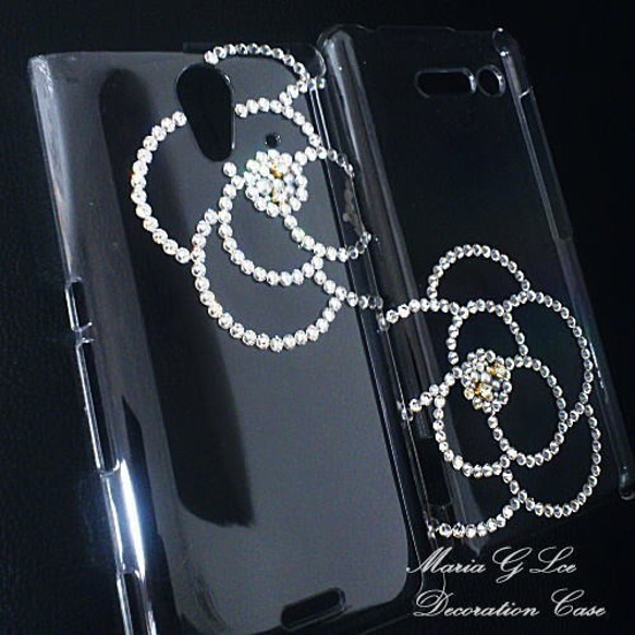 iphone14prom 保護套 [mariaglace] BIG Camellia Swarovski iPhone14 14 第2張的照片