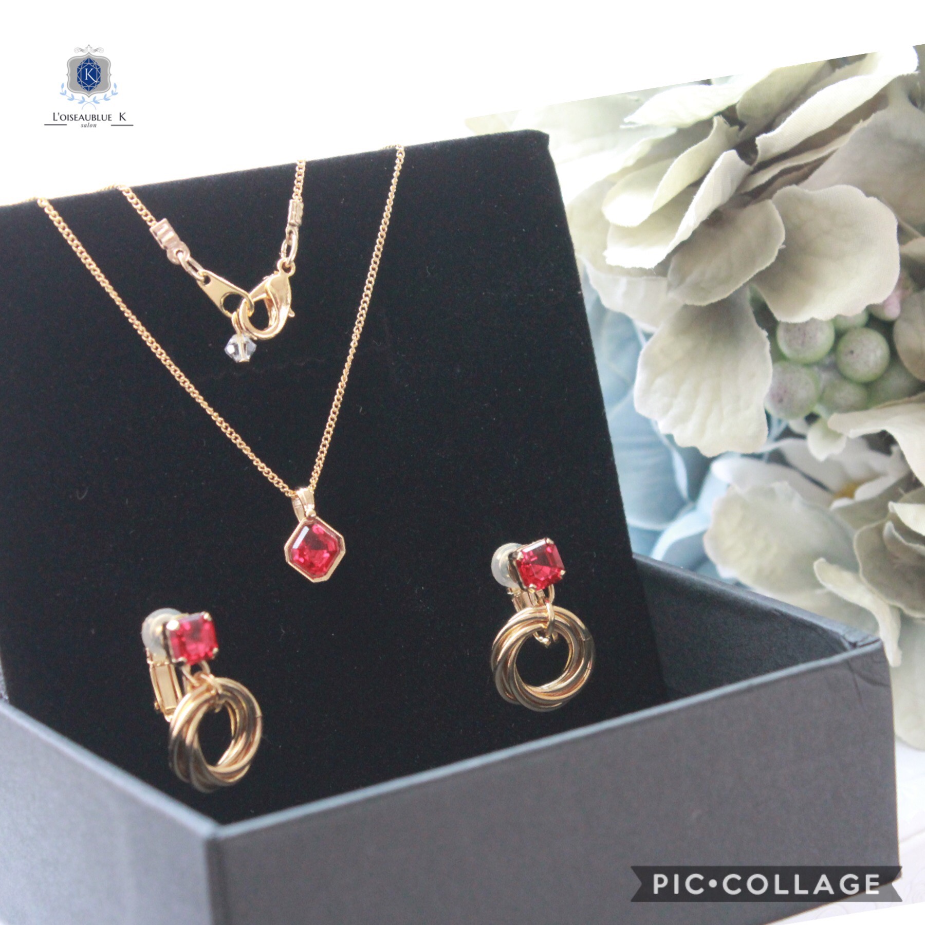 【還暦】【母の日】エレガントネックレス＆イヤリングセット①