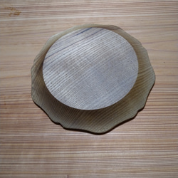 21センチ　皿　花リムプレート　稜花皿　 木製 キハダ　 4枚目の画像
