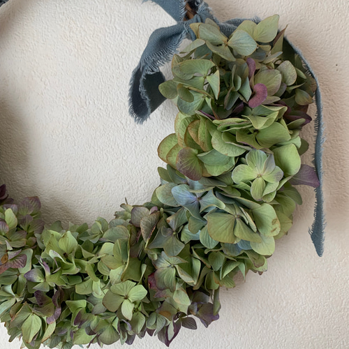 9.秋色紫陽花ハーフリース 秋色紫陽花のハーフリース ・ ・ ハーフだけどボリューム