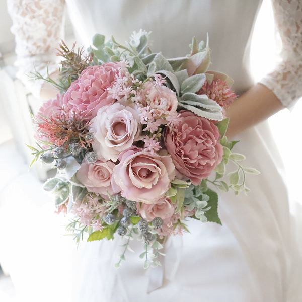 *受注制作*　アンティークピンク　クラッチブーケ　シャビーナチュラル　フォトウェディング　前撮り　294