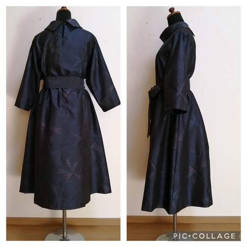 SOLD 着物リメイク ワンピース 大島紬 ワンピース さらあお 通販 SOLD 着物リメイク ワンピース 大島紬 ワンピース さらあお 通販