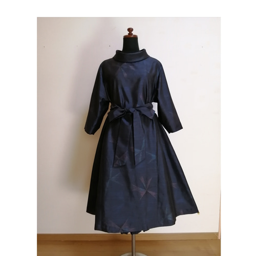 SOLD 着物リメイク ワンピース 大島紬 ワンピース さらあお 通販 SOLD 着物リメイク ワンピース 大島紬 ワンピース さらあお 通販
