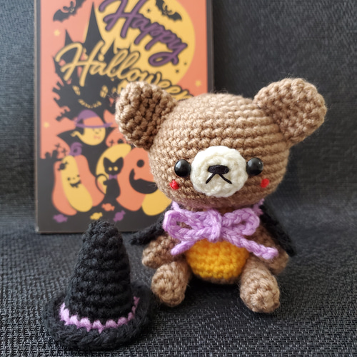 くまちゃん様□ハロウィン＊オーダー＊レース 編み モチーフ□ くま