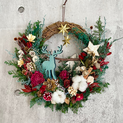 Christmas reindeer wreath 1枚目の画像