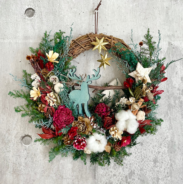 Christmas reindeer wreath 3枚目の画像