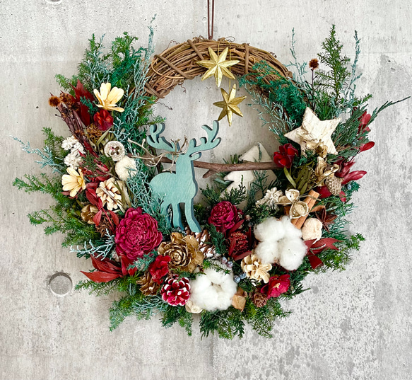 Christmas reindeer wreath 2枚目の画像