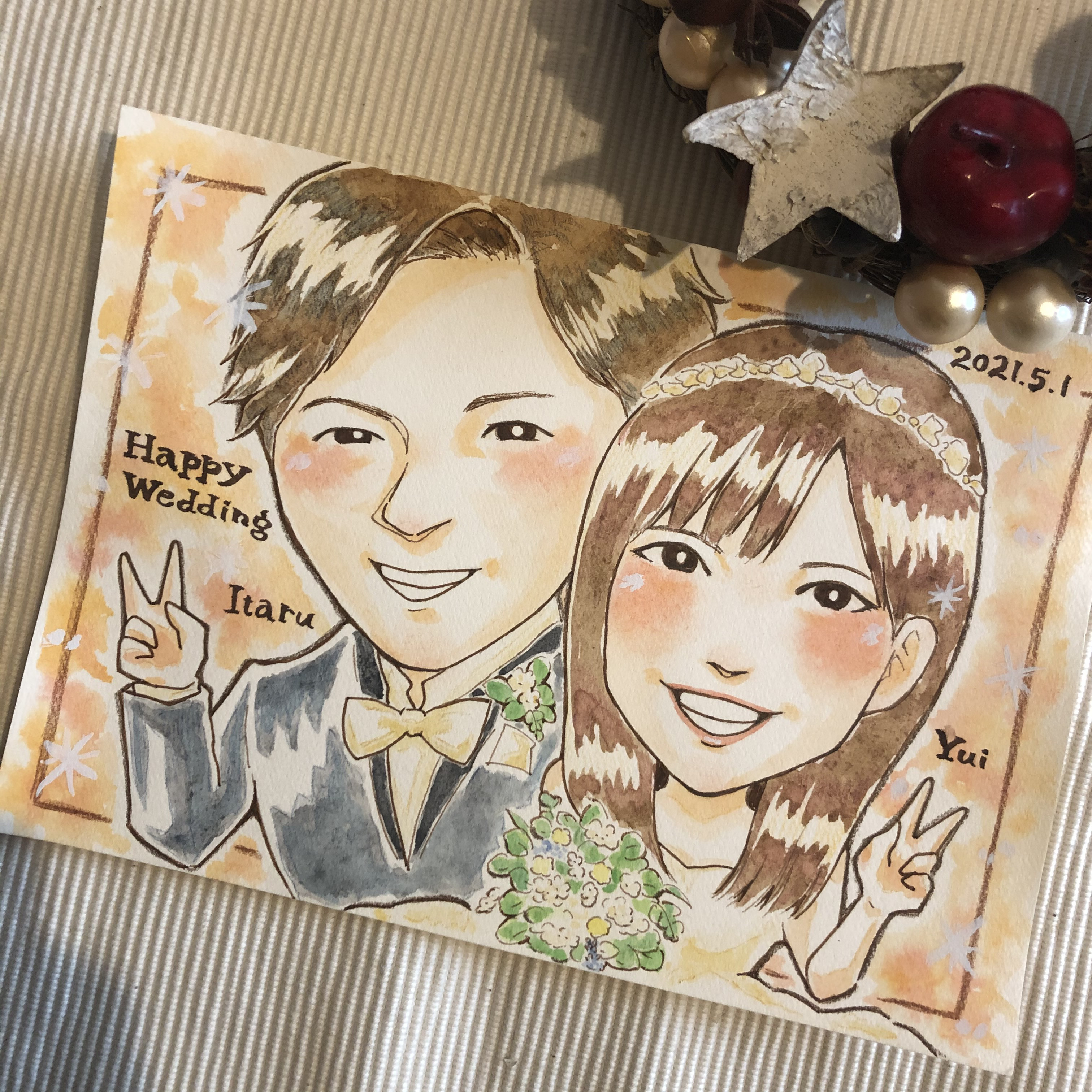 結婚祝いに可愛いウェルカムボード