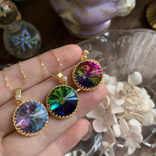 Swarovski ⭐︎エレガントな紫色と緑色のネックレスとリング Swarovski ⭐︎エレガントな紫色と緑色のネックレスとリング