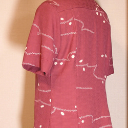 【送料無料】着物リメイク　正絹　レディース　アロハシャツ　9号サイズ 2枚目の画像