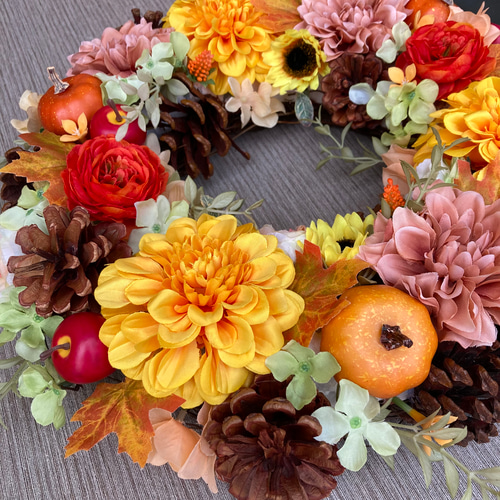 一点物【ハロウィン・サンクスギビング】お花たっぷりの