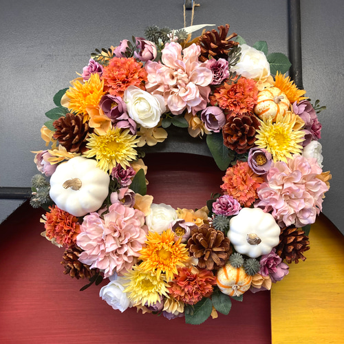 LLサイズ【ハロウィン・サンクスギビング】お花たっぷりのハロウィン